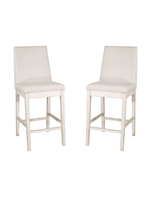 Set Of 2 Clarion Nonswivel Parson Counter Height Stool Sea White - Hillsdale Furniture