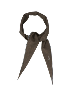 Ermenegildo Zegna Logo Embroidered Scarf