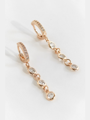 Camille Rhinestone Drop Hoop Earring