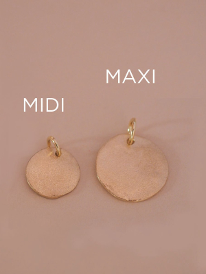 Individual Letter Disc With Diamond - 14k Gold Initial