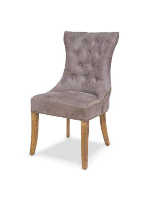 Sophie Side Chair Gray Leather