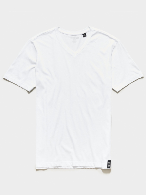 Made In L.a. Premium Jersey V Neck Tee In White