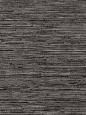 Grasscloth Peel & Stick Wallpaper In Dark Grey By Roommates For York Wallcoverings