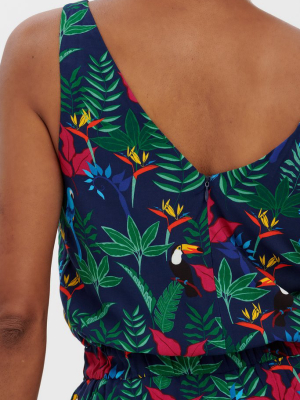 Carly Strappy Jumpsuit - Navy, Birds In Paradise