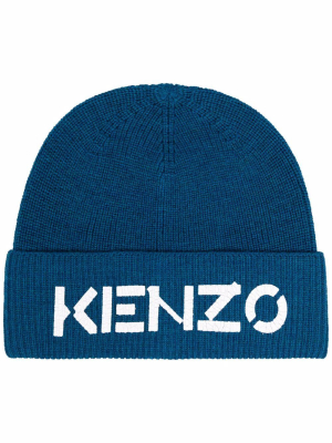 Kenzo Logo Print Beanie