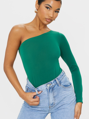 Green Slinky One Shoulder Bodysuit