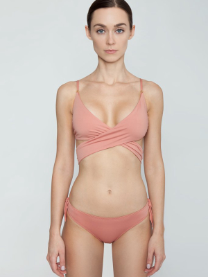 Wrap Bikini Top - Antique Rose Pink