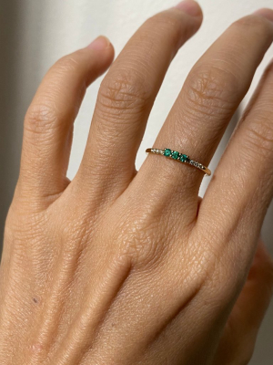 3 Emerald Equilibrium Ring