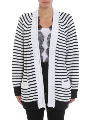 Philosophy Di Lorenzo Serafini Lace Trimmed Striped Cardigan