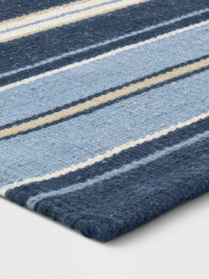 9'x12' Stripe Woven Area Rug Blue - Threshold™