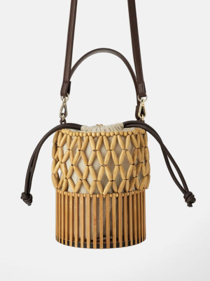Beach Natural Handmade Bamboo Basket Bag