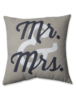 Pillow Perfect Mr & Mrs Throw Pillow - 18"x18" - Black