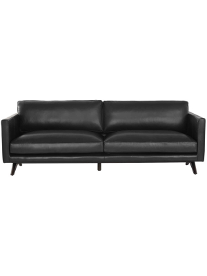 Rogers Leather Sofa, Cortina Black