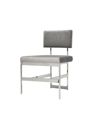 Shaw Chair Nickel And Grey Velvet