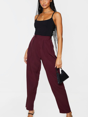 Aubergine Woven High Waisted Balloon Leg Pants