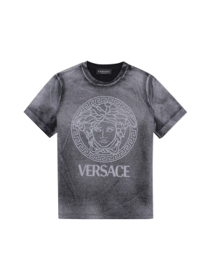 Versace Kids Crewneck Logo Print T-shirt