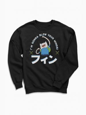 Adventure Time Finn Kanji Crew Neck Sweatshirt