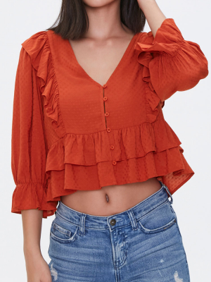 Ruffle-trim Crop Top