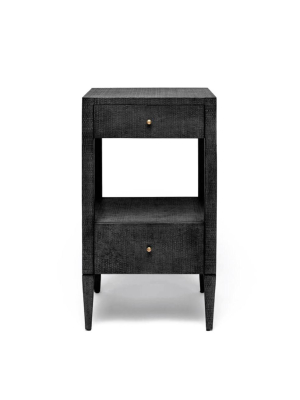 Conrad Single Nightstand Black Faux Raffia