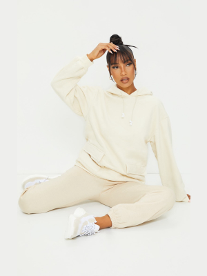 Ecru Fleece Oversized Pocket Sweatshirt