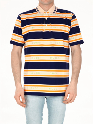 Gucci Jacquard Striped Polo Shirt