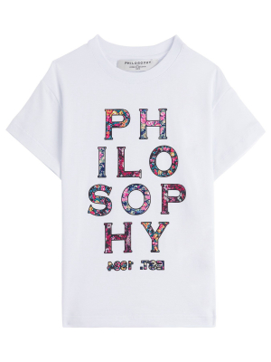 Philosophy Di Lorenzo Serafini Kids Floral Logo Printed T-shirt