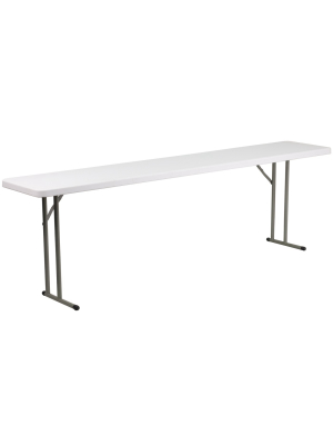 Flash Furniture 8-foot Granite White Plastic Folding Training Table