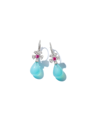 Wonderland Teardrop Blue Opal Earrings