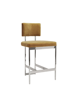 Modern Counter Stool With Nickel Base In Various Colors