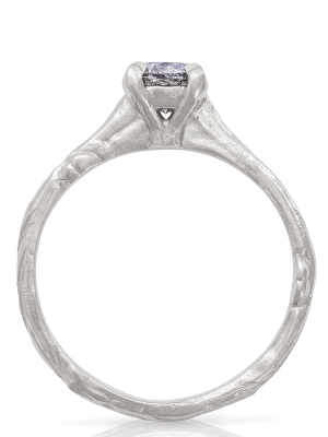 Darling In The Wild - 14k White Gold Twig Band 0.5ct Grey Diamond Ring
