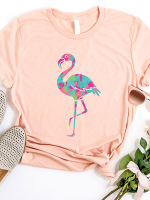 Colorful Flamingo Graphic Tee