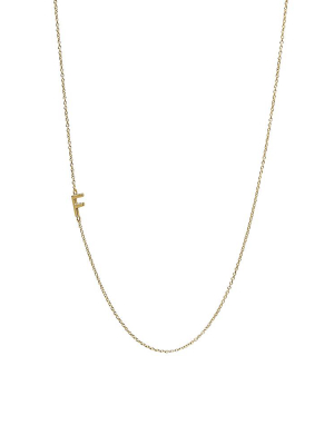 "f" Offset Initial Necklace