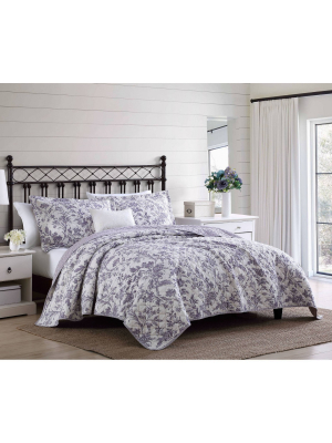 Delila Quilt & Sham Set Plum - Laura Ashley