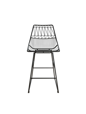 Astrid Wire Metal Counter Height Barstool - Cosmoliving By Cosmopolitan