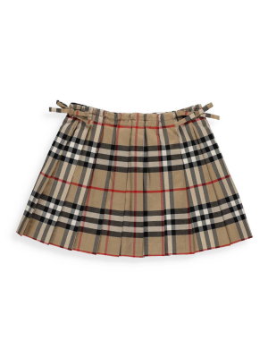 Burberry Kids Vintage Check Pleated Skirt