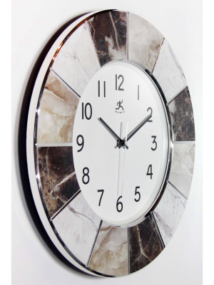 16" Modern Wall Clock Marble & Slate - Infinity Instruments