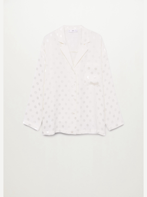 Polka-dot Satin Shirt