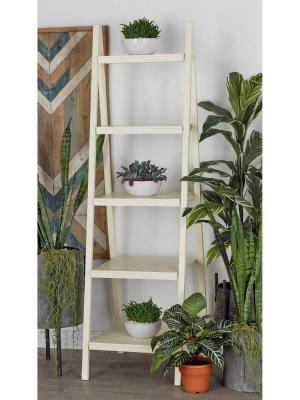 Wood Ladder Leaning Bookshelf - Olivia & May