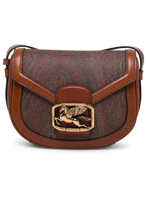 Etro Logo Plaque Paisley Printed Shoulder Bag