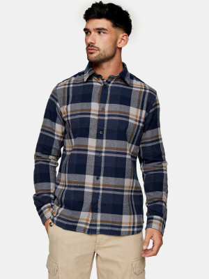Selected Homme Navy Heavyweight Check Shirt