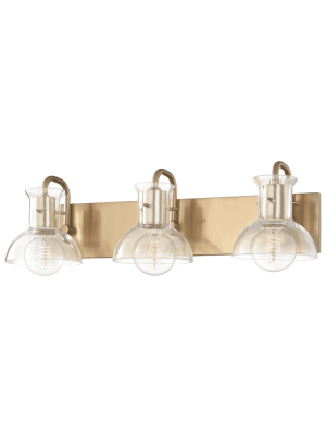 Riley 3 Light Bath Bracket - Aged Brass