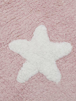 Stars Rug In Pink & White