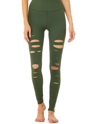 High-waist Ripped Warrior Legging - Hunter