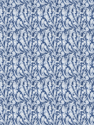 Monochrome Leaves Wallpaper In Blue By Mr. And Mrs. Vintage For Nlxl Lab