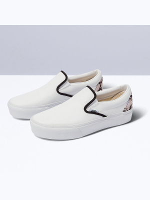 Customs Leather Snake Slip-on Platform