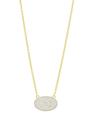 Pavé Oval Pendant Necklace