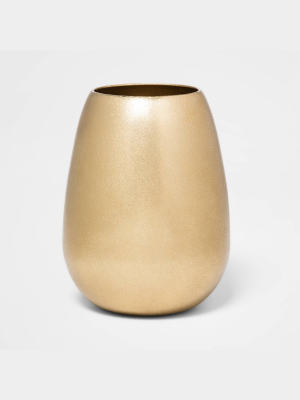 6.1" X 4.1" Brass Hurricane Vase Gold - Threshold™