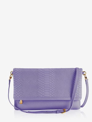 Gigi New York Purple Carly Foldover Clutch Bag