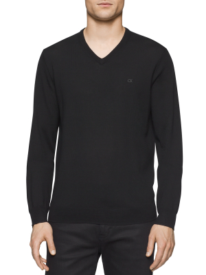 Merino Wool V-neck Sweater