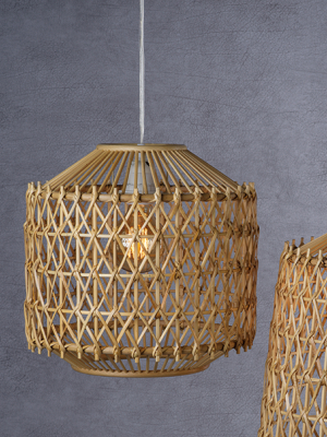 Bamboo & Rattan Cylinder Pendant